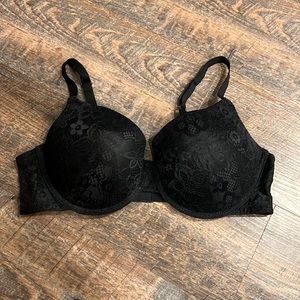 No Boundaries 40D Black Allover Lace Push-up Bra